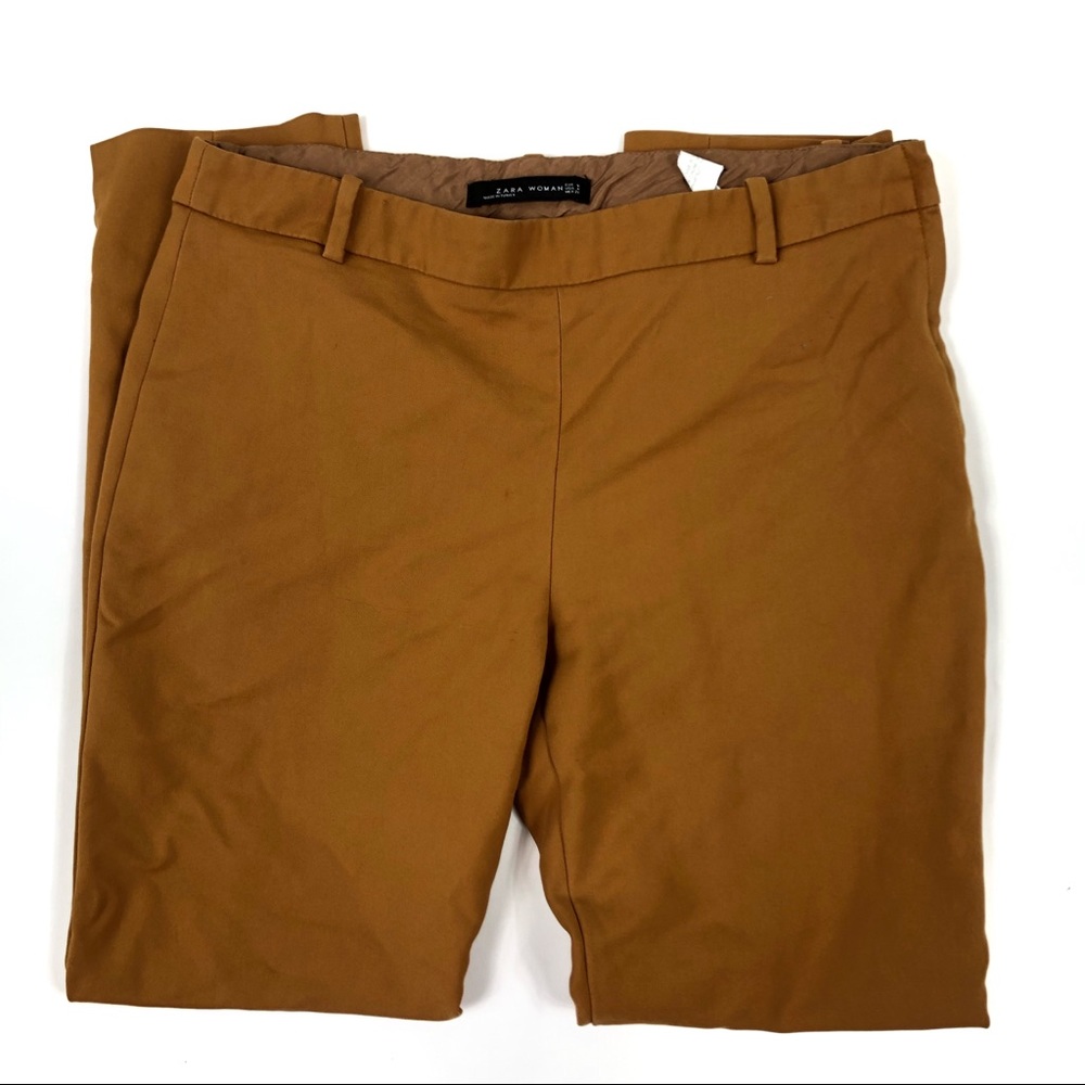 Zara Gold Side Zip skinny ankle Trouser Pants - Picture 2 of 4